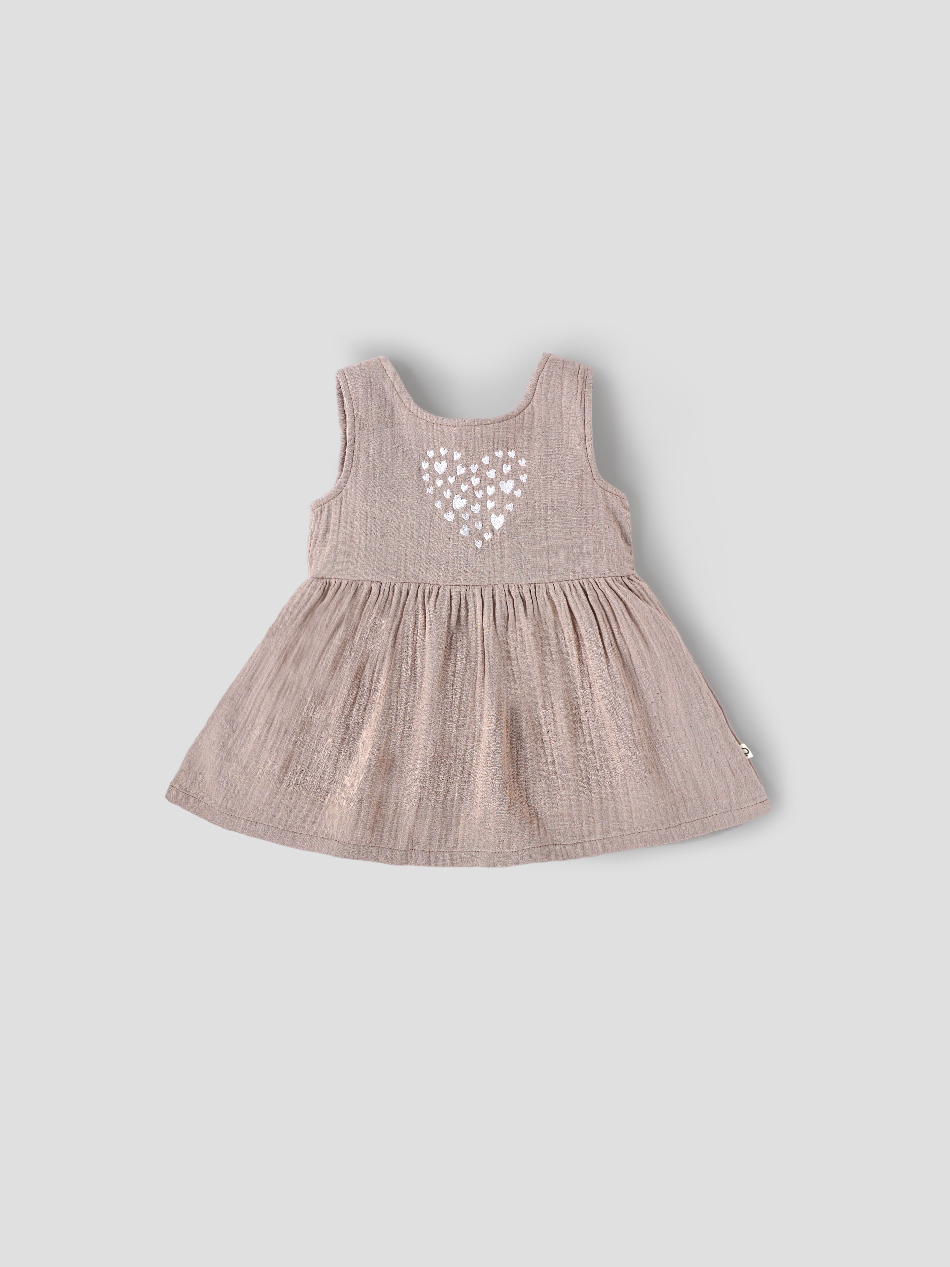Popees Soft & Stylish Heart Print Sleeveless Dress (3–36 Months)for Baby Girls - Image 1
