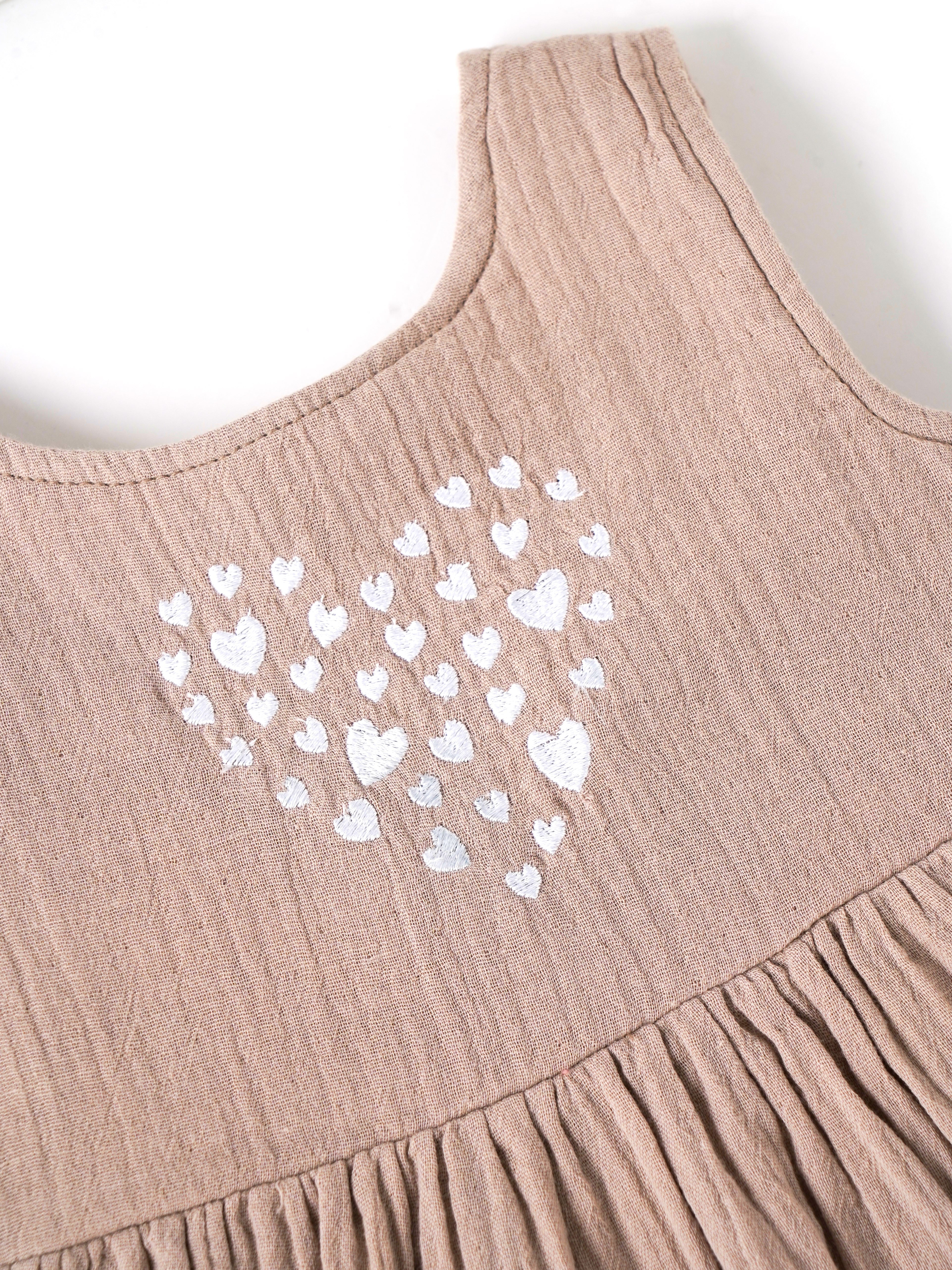 Popees Soft & Stylish Heart Print Sleeveless Dress (3–36 Months)for Baby Girls - Image 3