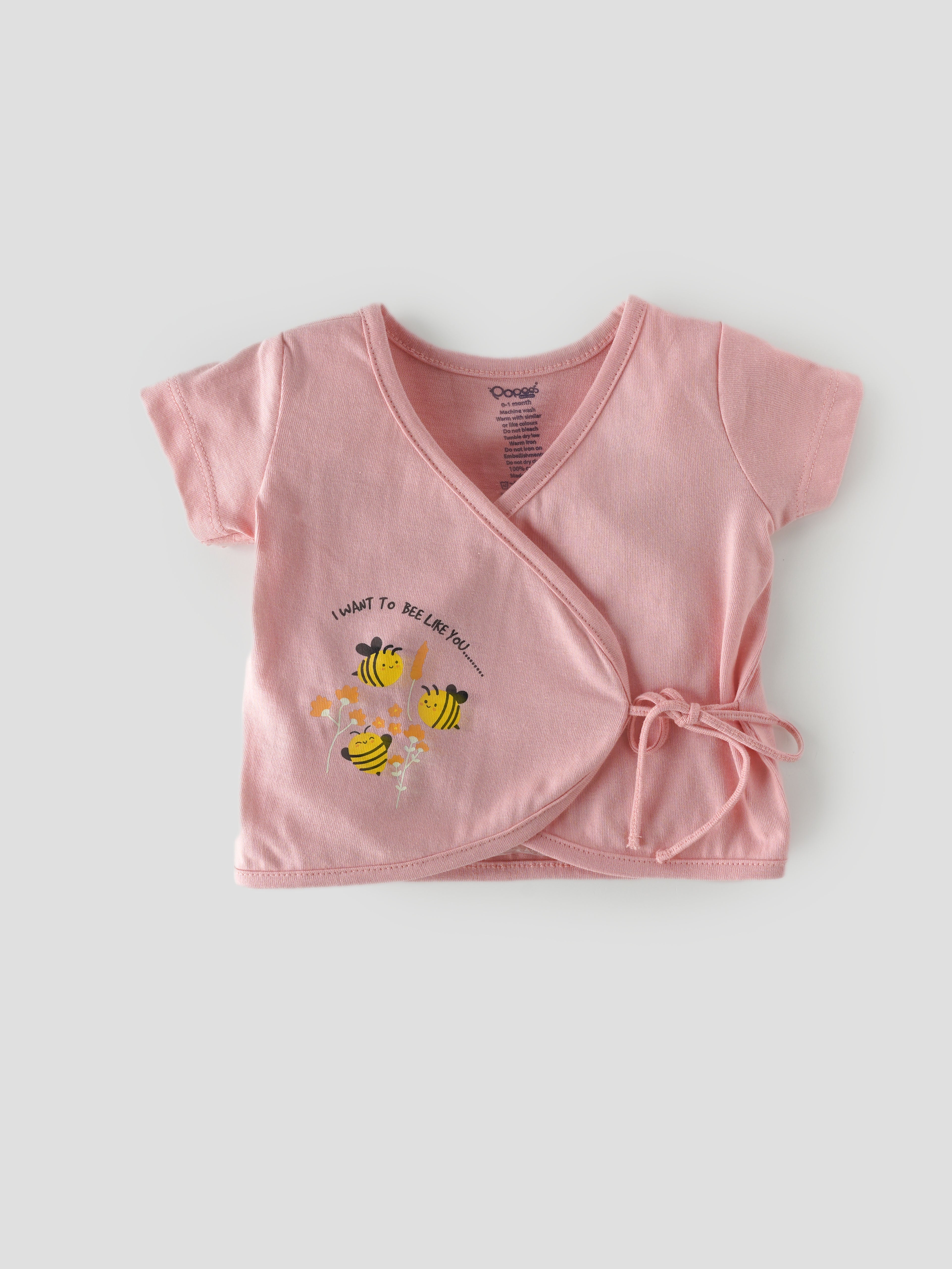 Popees Side Tie Jhabla Top (0–6 Months) for Newborn Girls - Image 1