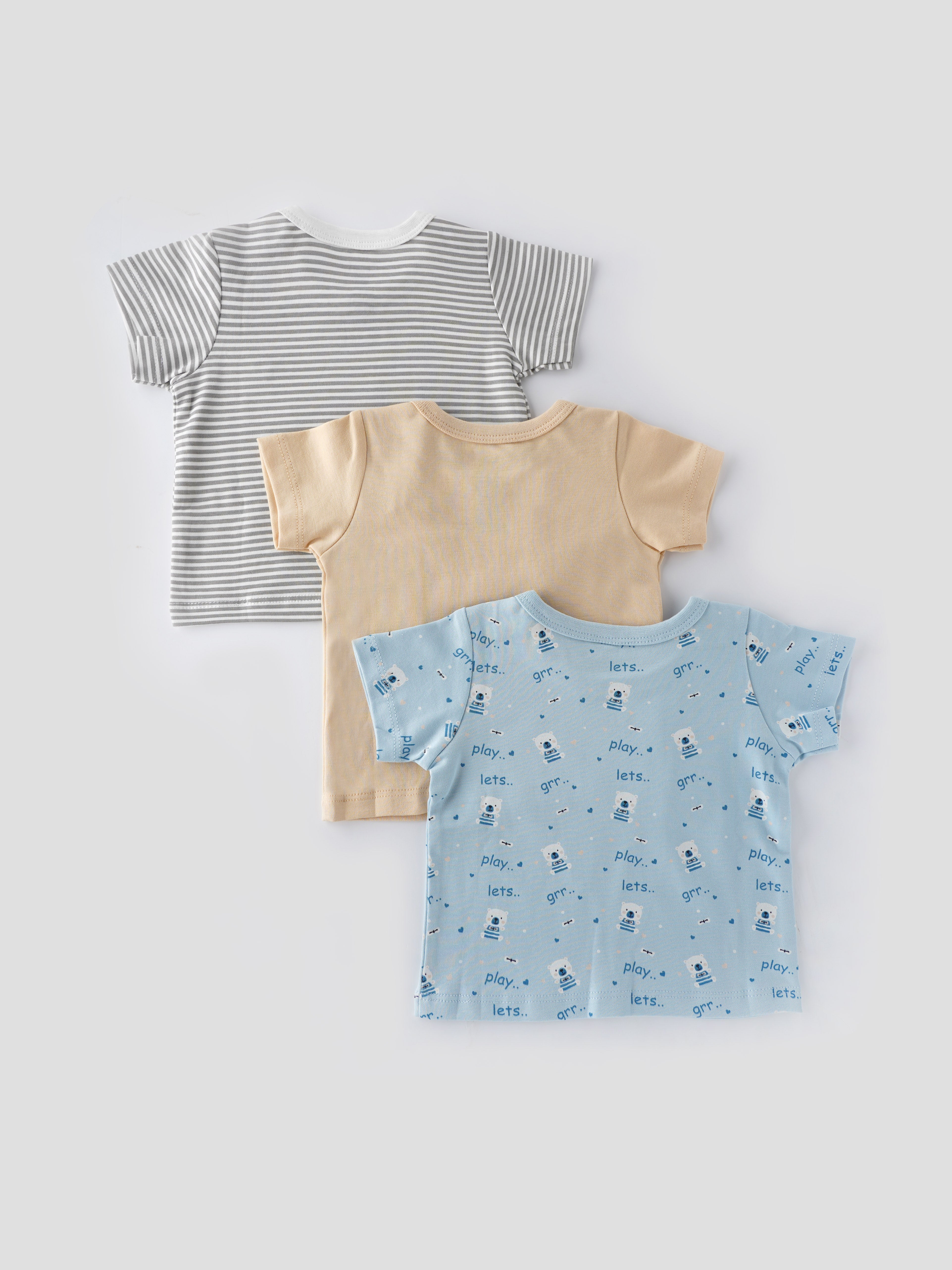 Popees 3-Piece Printed T-shirt Set (0–9 Months) for Baby Boys - Image 3