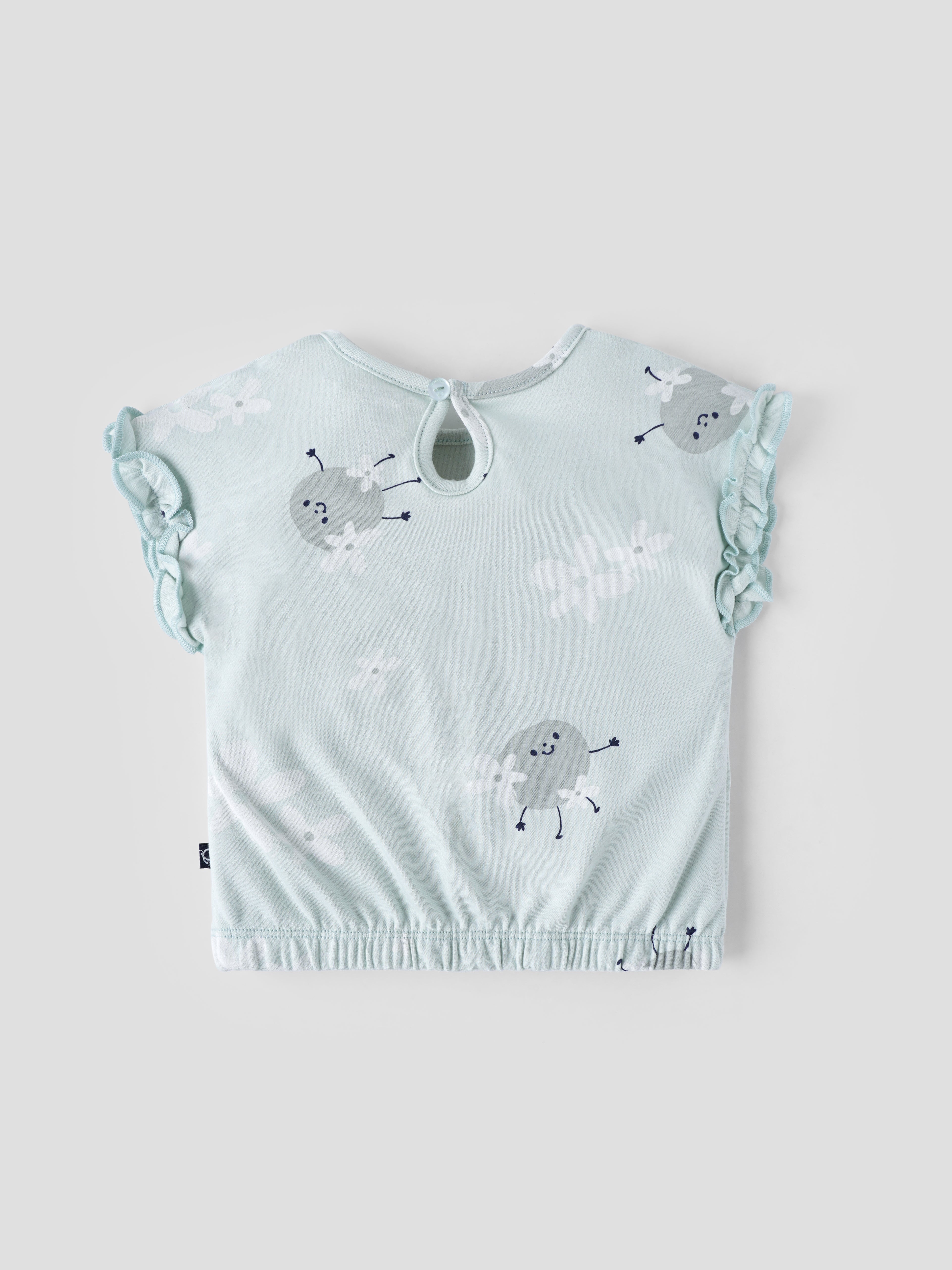 Popees Printed Short Sleeve (3–36 Months) Soft & Stretchy Top for Baby Girls - Image 2