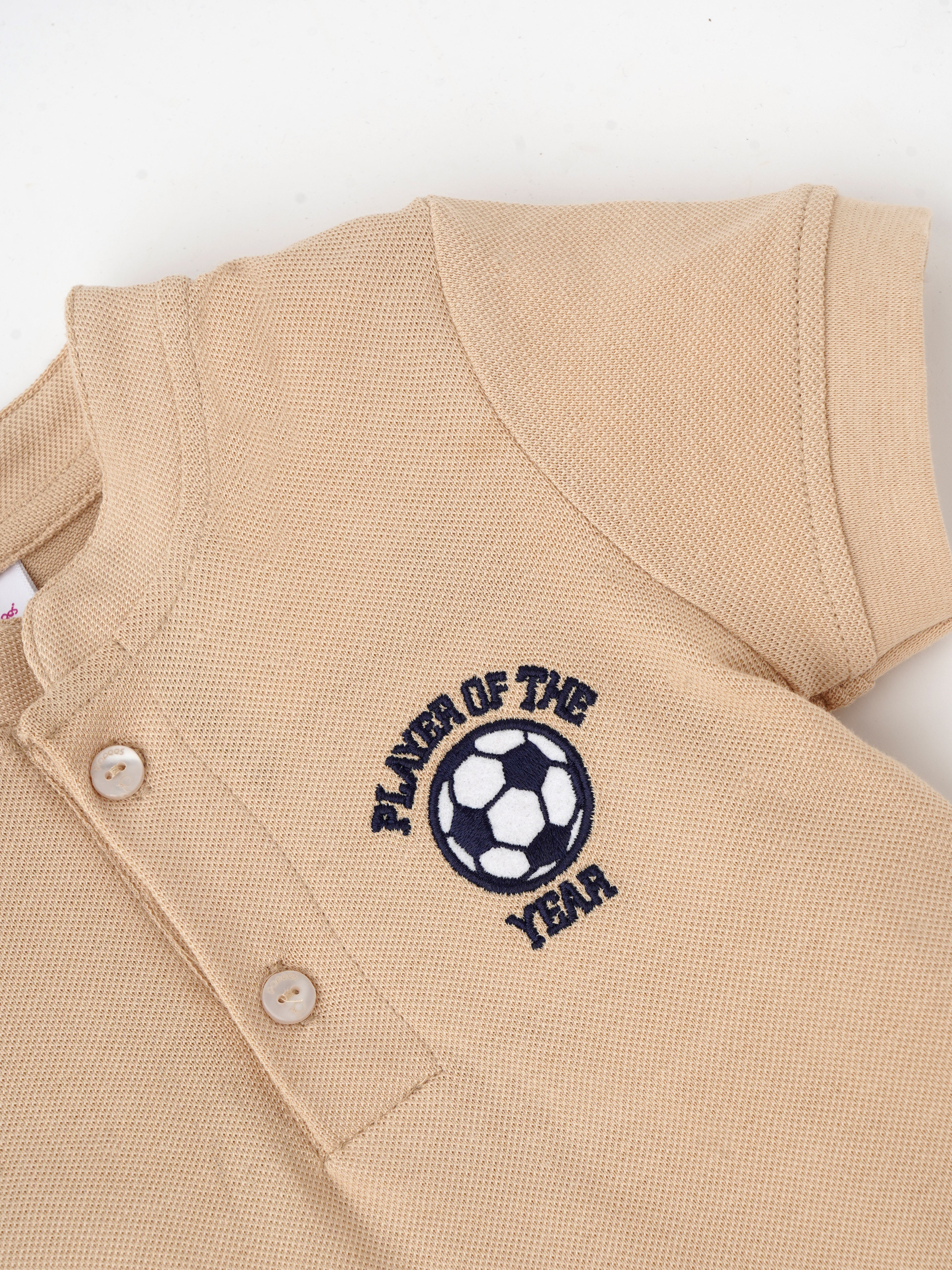 Popees Half Sleeve Polo T-shirt with Football Print (1–8 Years) for Boys - Image 3