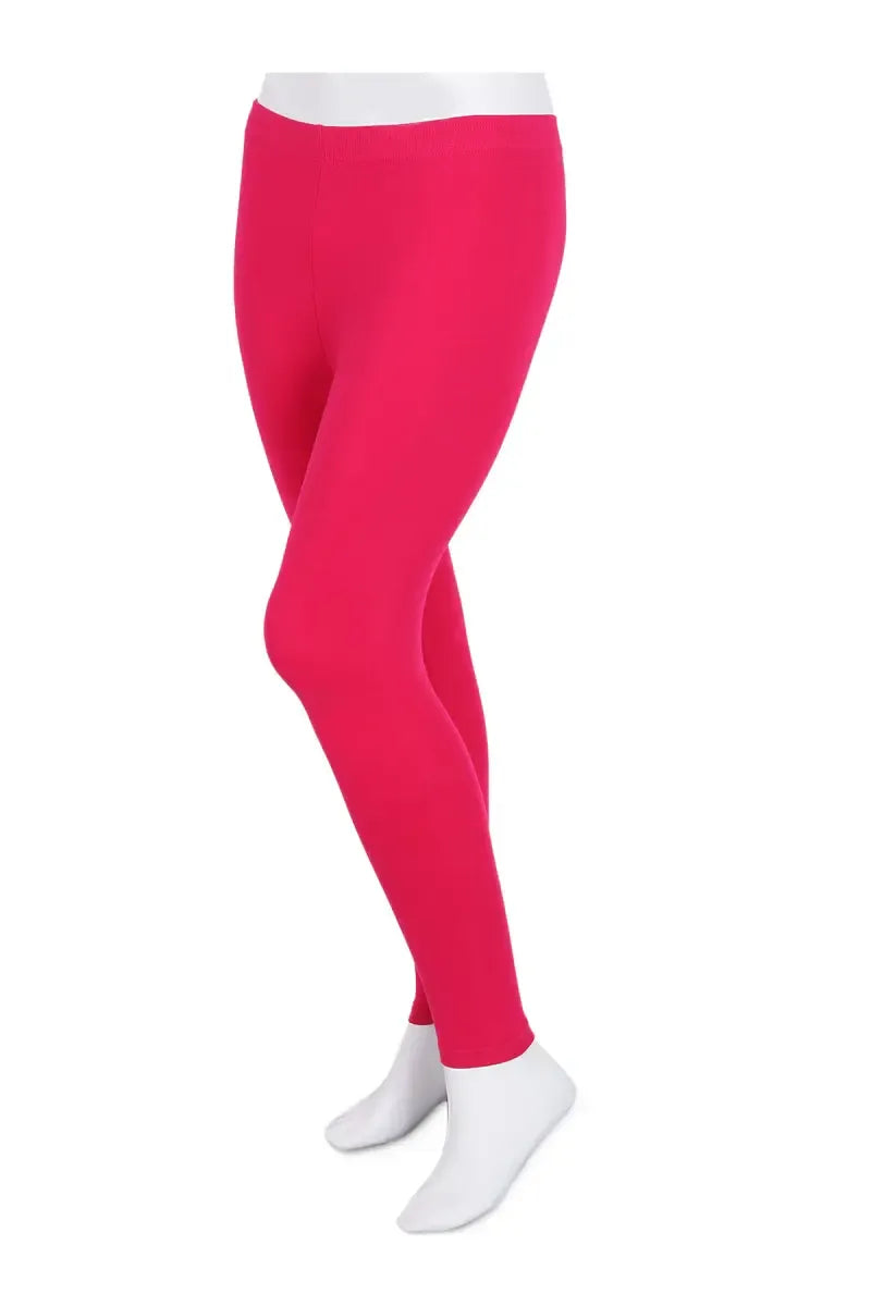 Girl's Cotton Lycra Ankle Length Leggings - Pink - View 1