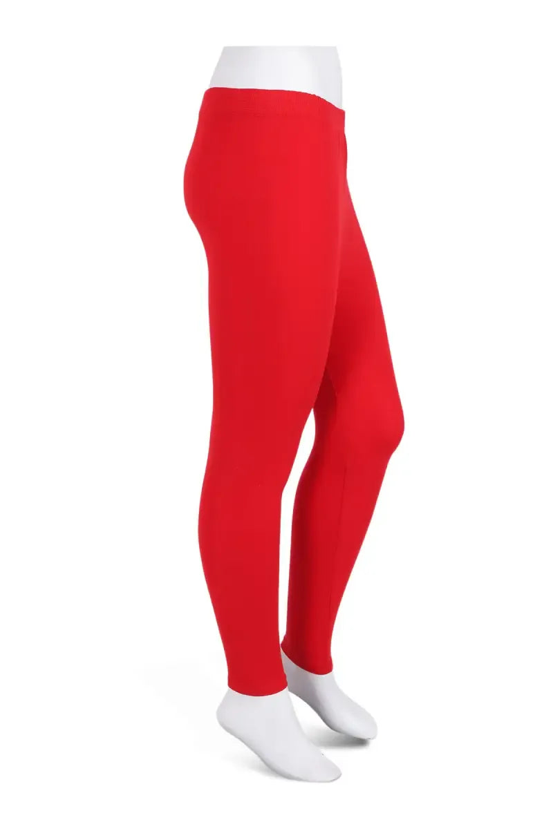 Girl's Cotton Lycra Ankle Length Leggings - Red - View 5