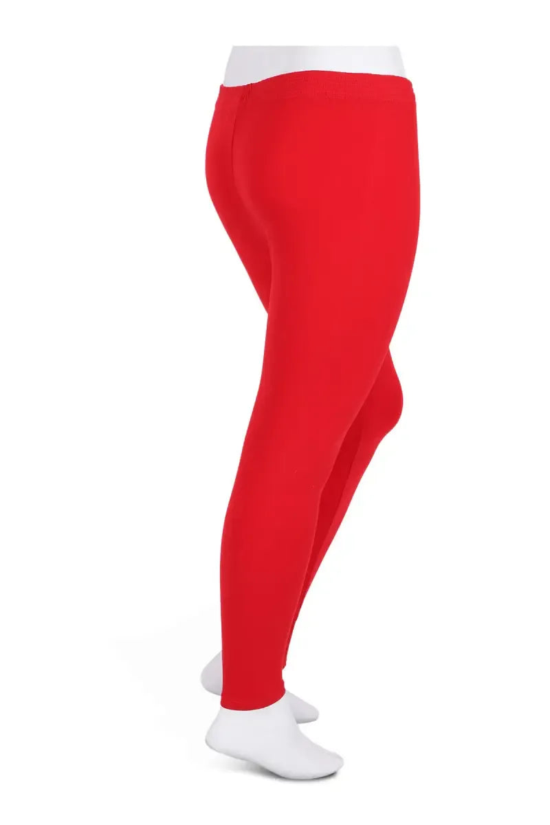 Girl's Cotton Lycra Ankle Length Leggings - Red - View 6