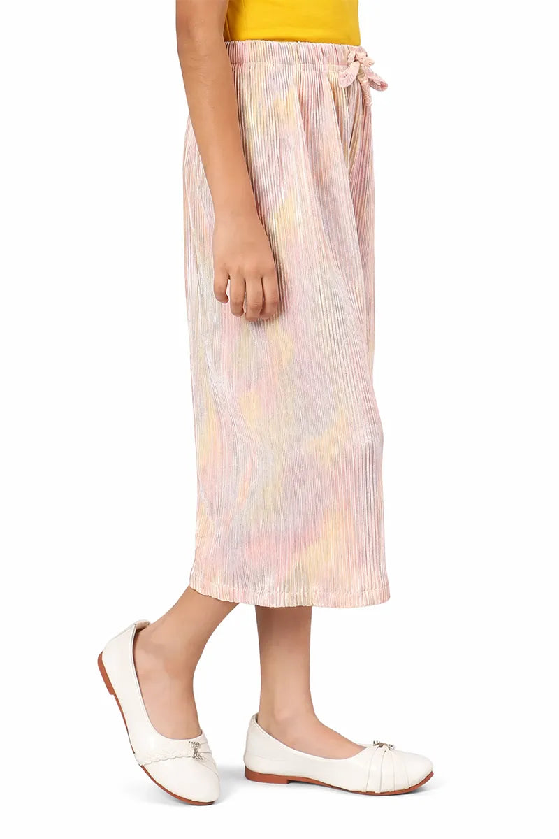Girl's Nylon Solid Palazzos - Multicolor - View 2