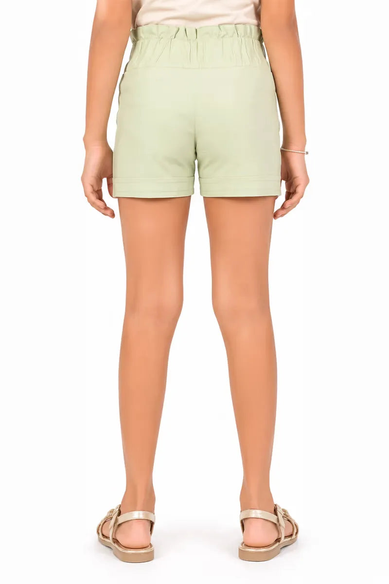 Girl's Spandex Solid Shorts - Light Grey - View 3