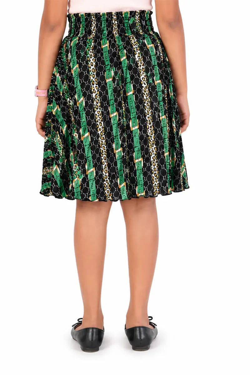 Girl's Cotton Crepe Printed Skirt - Grey - View 3