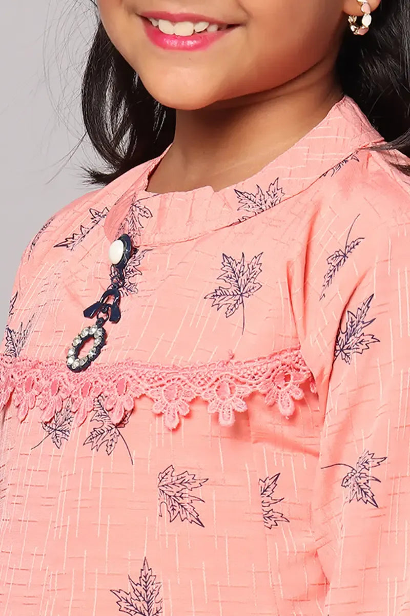 Girl's Polyester Printed Top - Pink - View 6