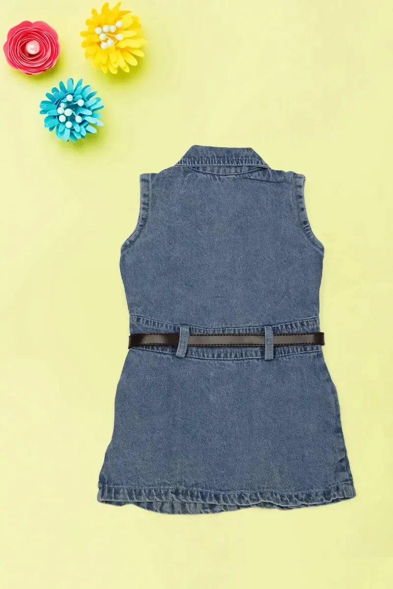 Baby Girl's Denim Dress - Blue - View 2