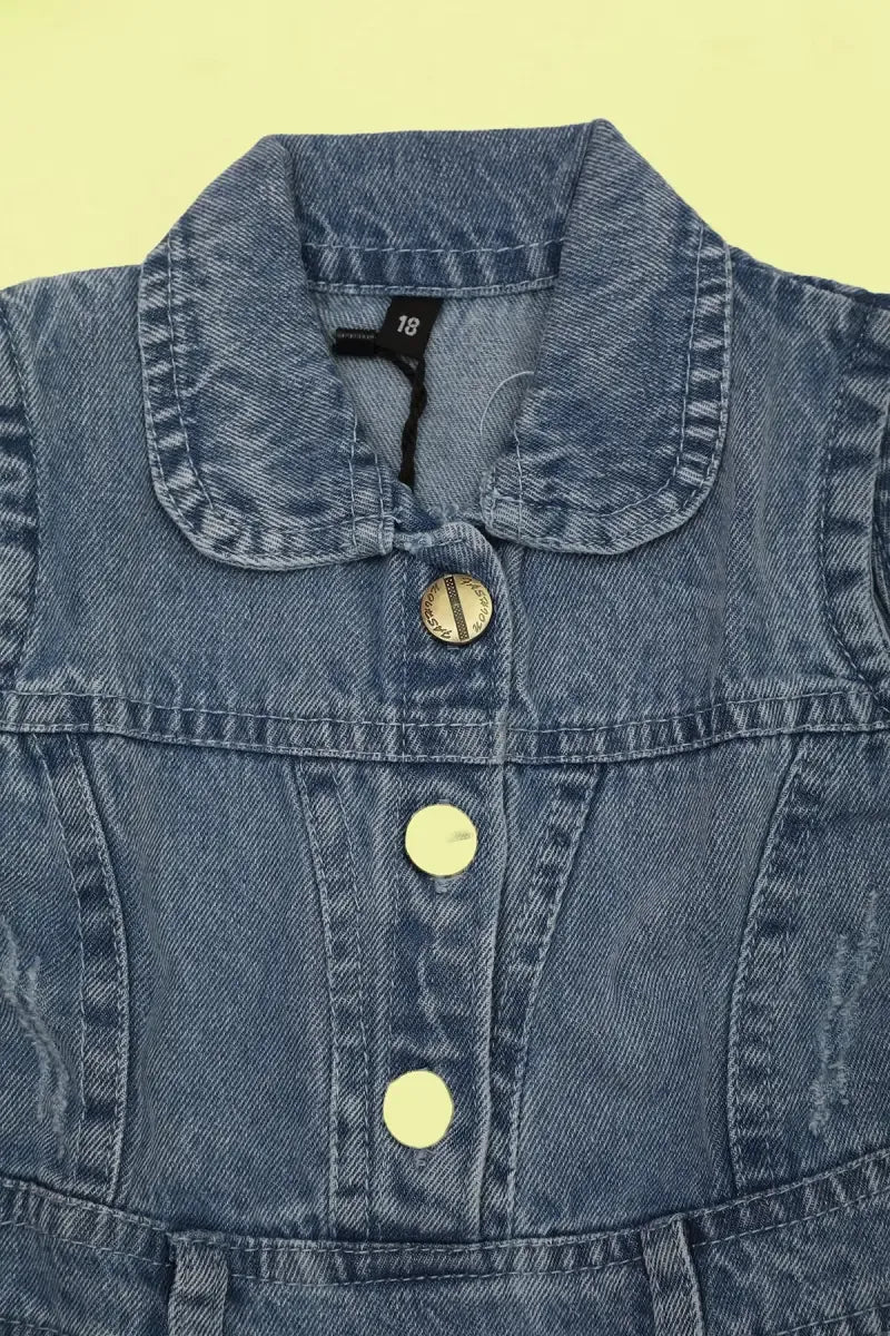 Baby Girl's Denim Dress - Blue - View 3