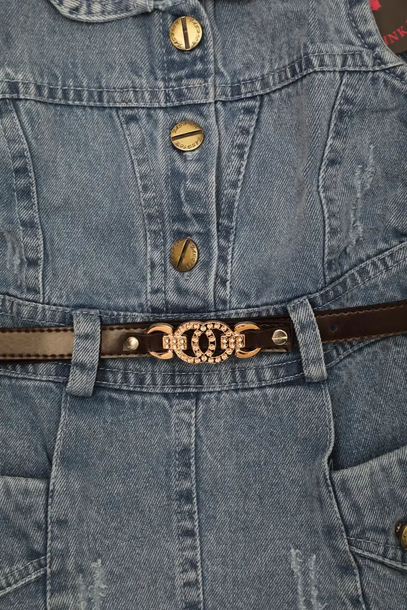 Baby Girl's Denim Dress - Blue - View 4