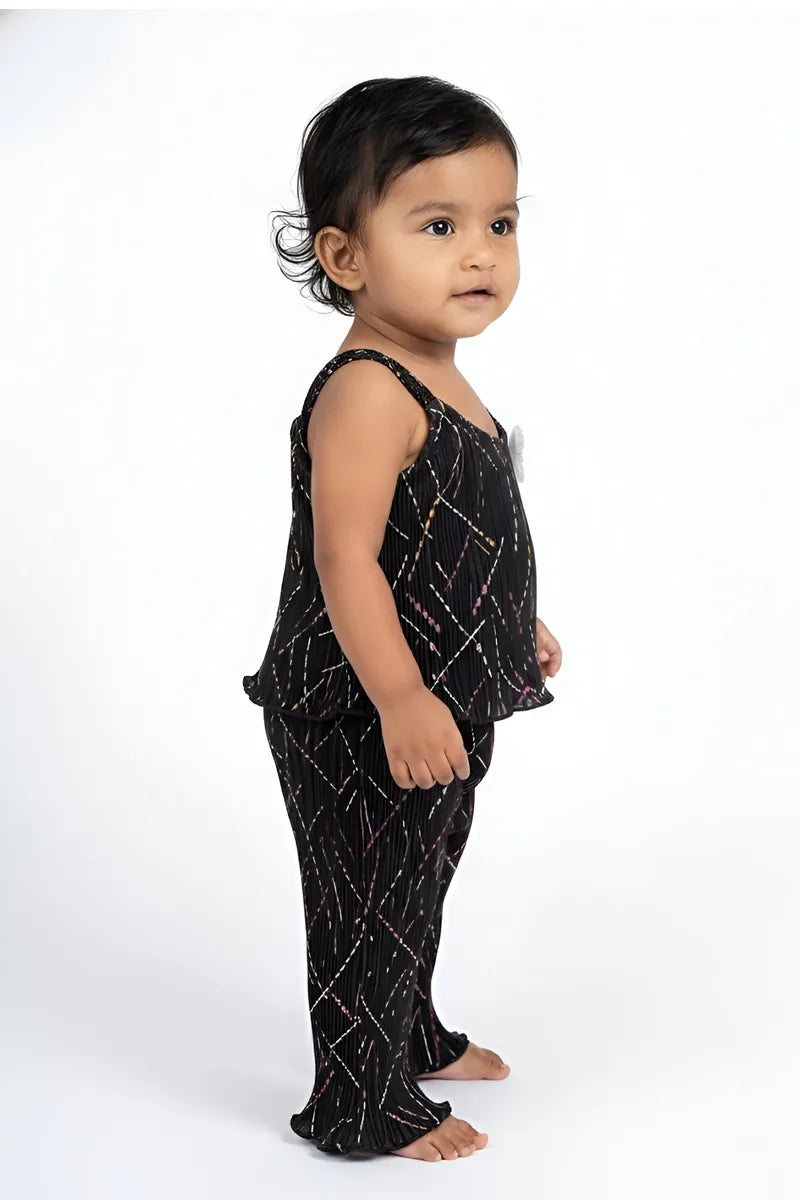 Baby Girl's Printed Jumpsuit - Black - View 2