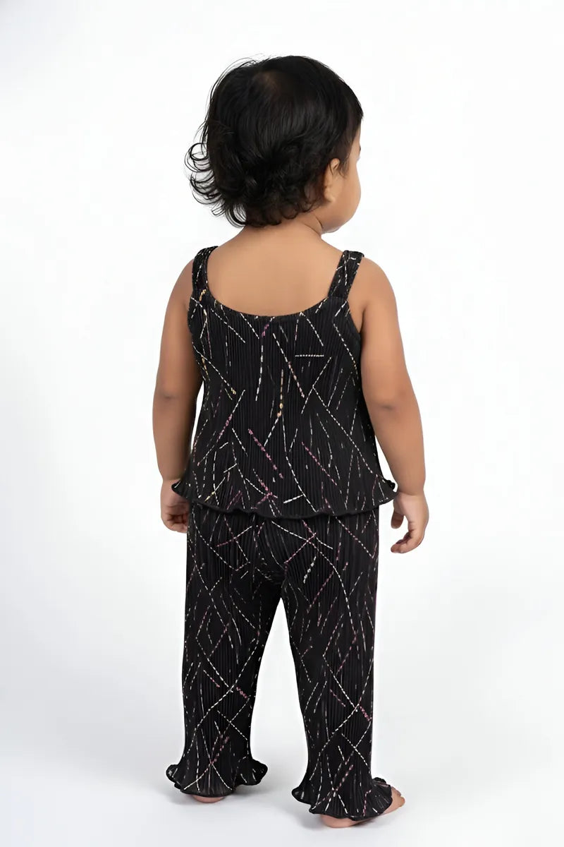 Baby Girl's Printed Jumpsuit - Black - View 3