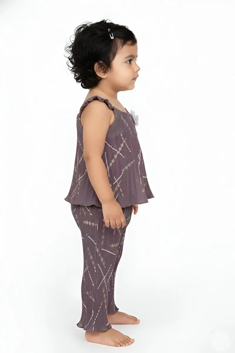 Baby Girl's Printed Jumpsuit - Mauve - View 9