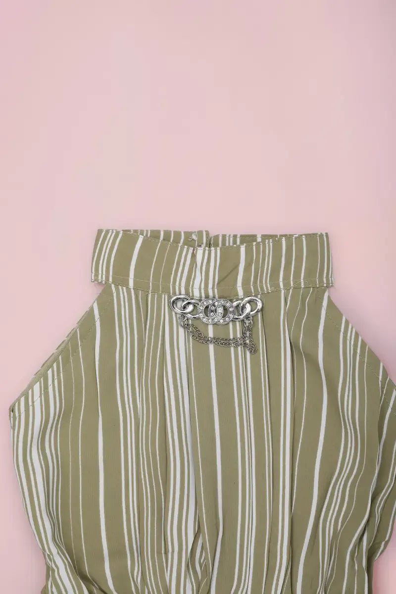 Jumpsuit with Sling Bag for Baby Girl - Olive - View 8