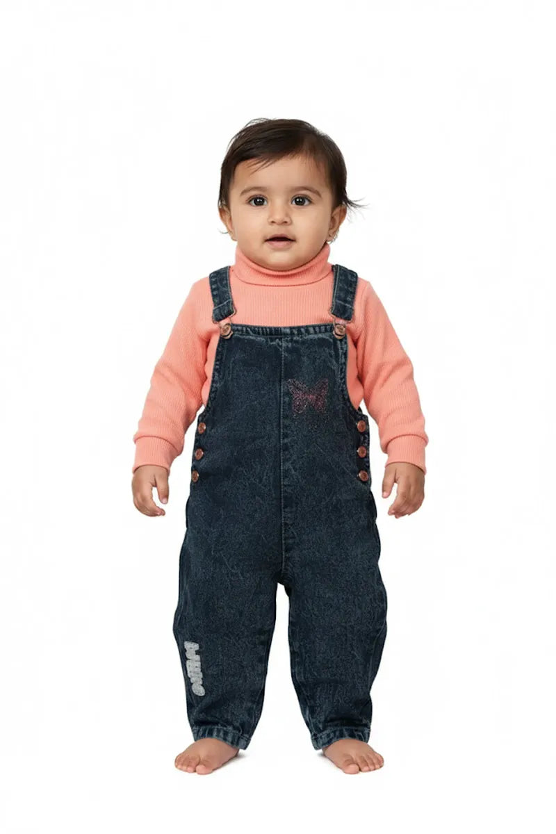 Corduroy T-Shirt with Dungaree for Just Born Girl (2-Piece Set) - Peach - View 6