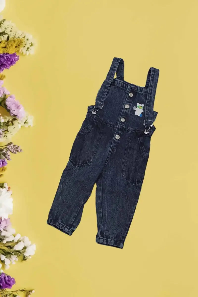 Just Born Girl's T-Shirt with Dungaree Set - Blue - View 7