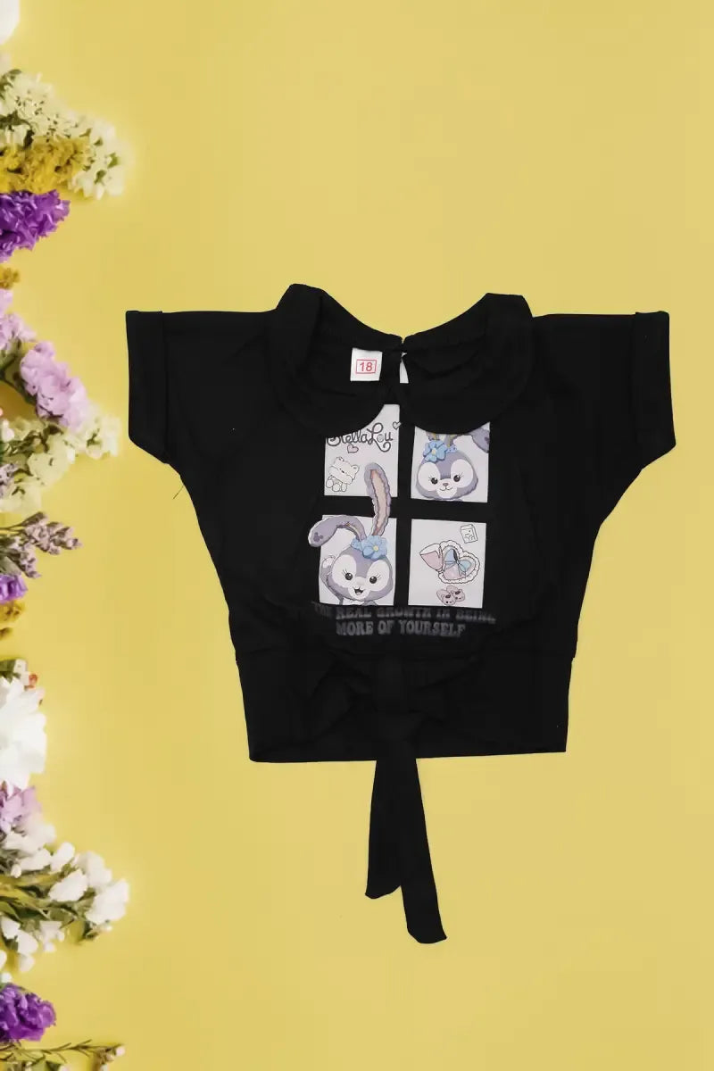 Baby Girl's Printed Top - Black - View 1