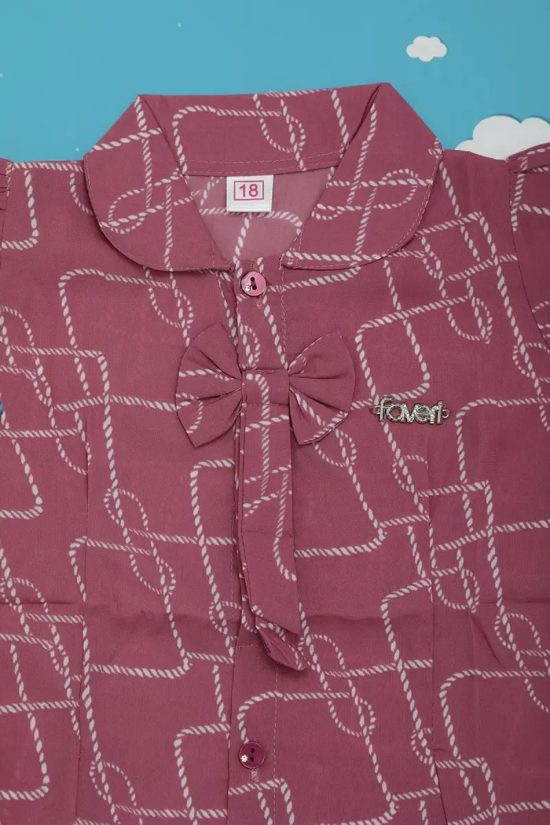 Printed Top for Just Born Baby Girl - Pink - View 6