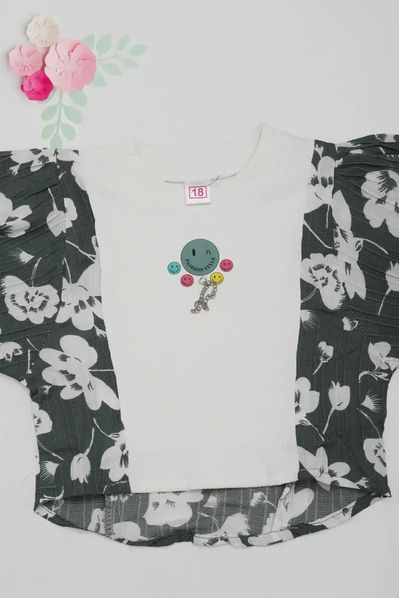 Baby Girl's Floral Printed Top - Olive - View 6