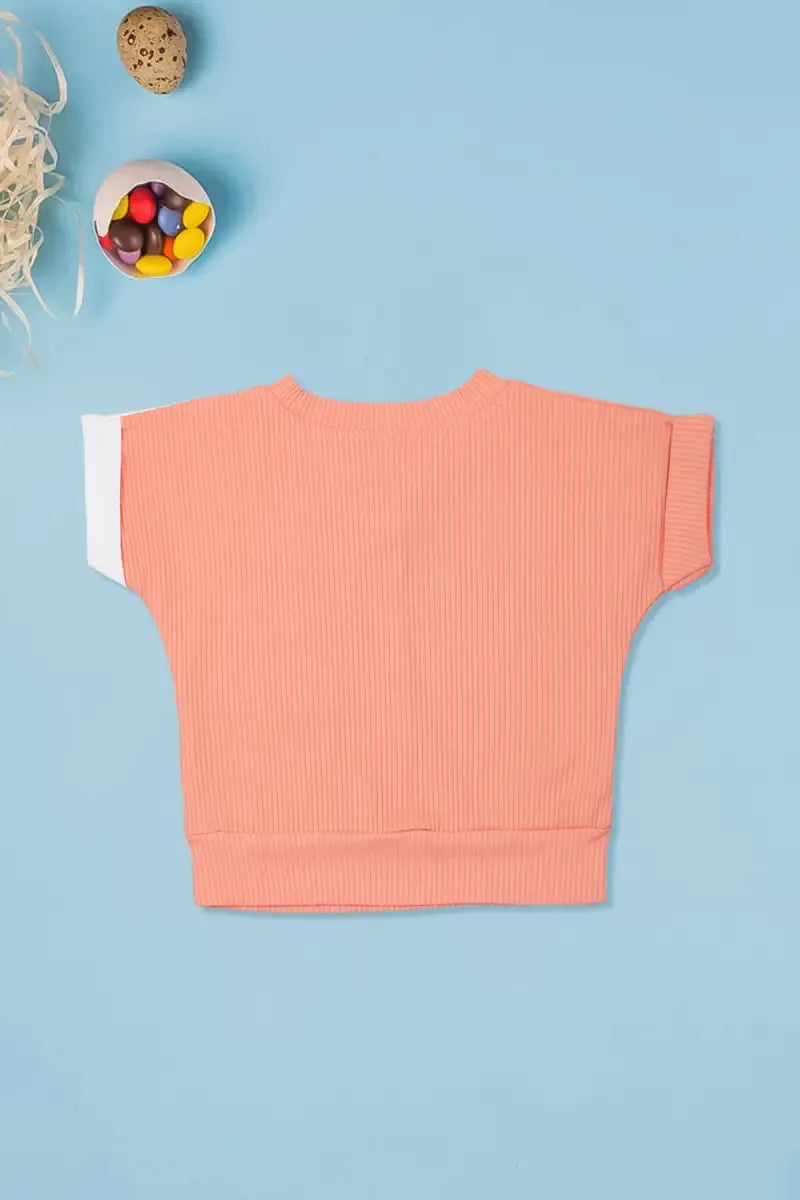 Baby Girl's Corduroy Printed Top - Peach - View 2