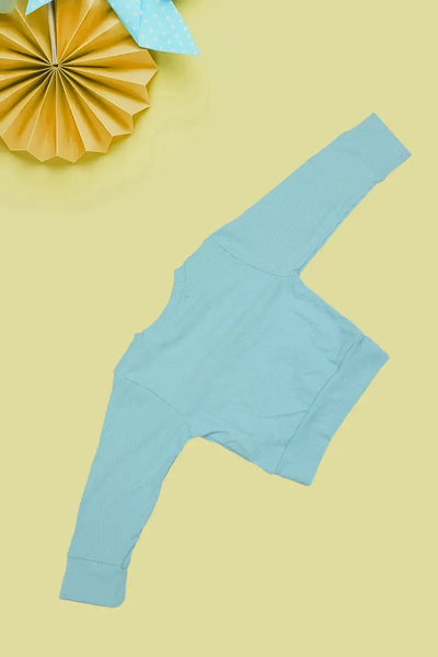Corduroy Top for Just Born Baby Girls - Aqua - View 2