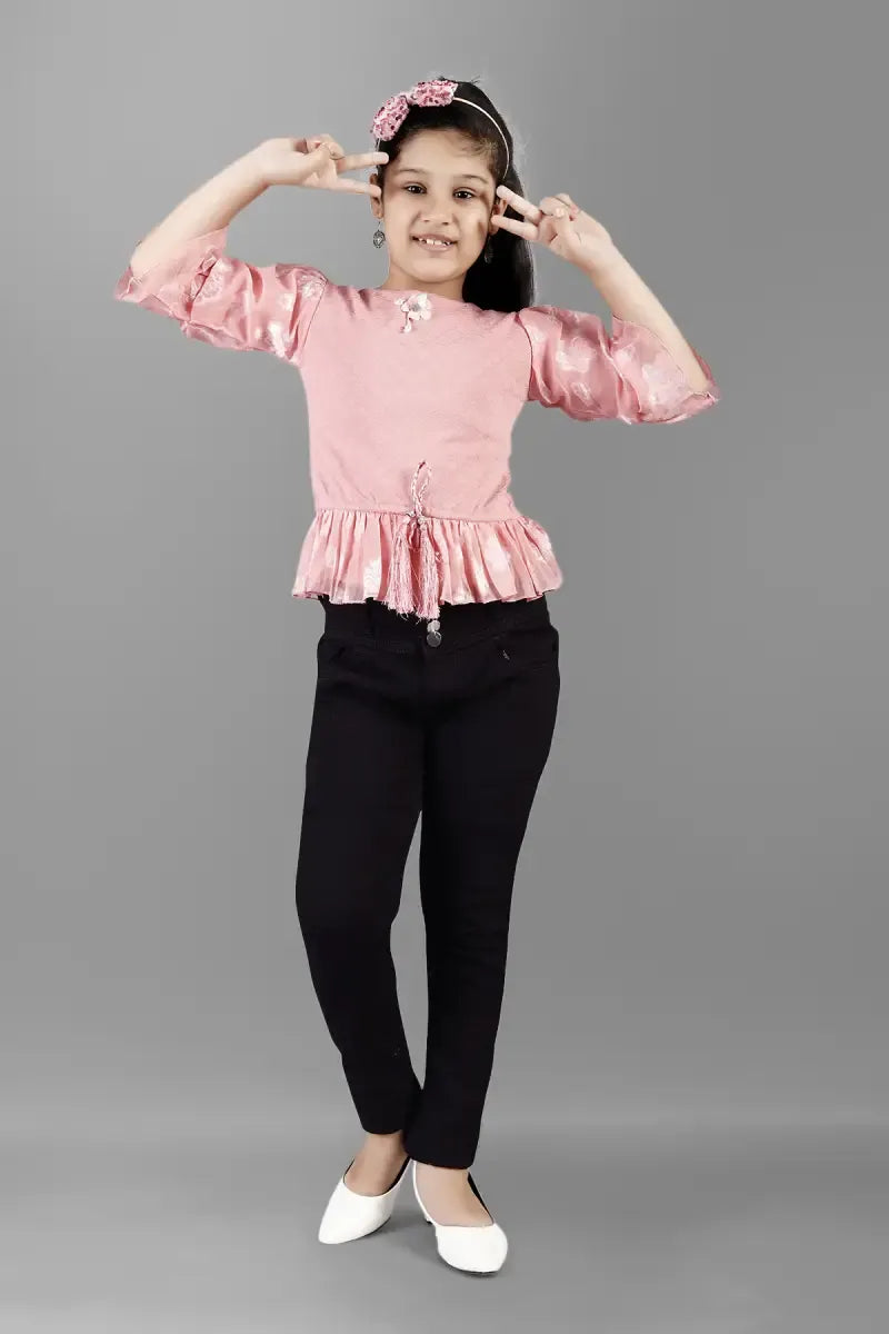 Girl's Cotton Blend Solid Tunic - Pink - View 16