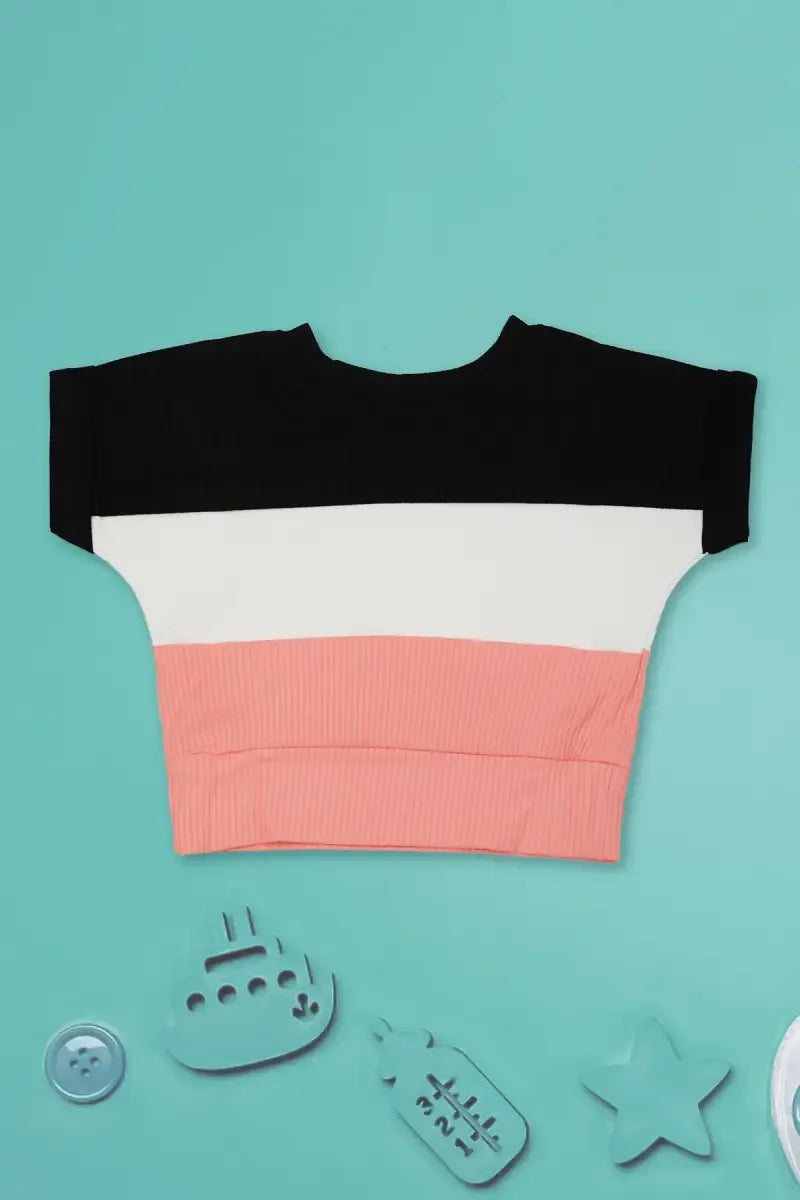 Corduroy Printed Top for Baby Girl - Black & Peach - View 2
