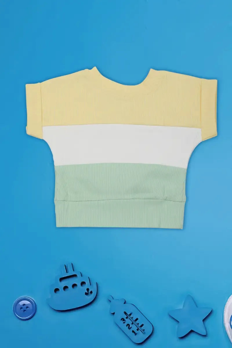 Corduroy Printed Top for Baby Girl - Yellow & Light Grey - View 23