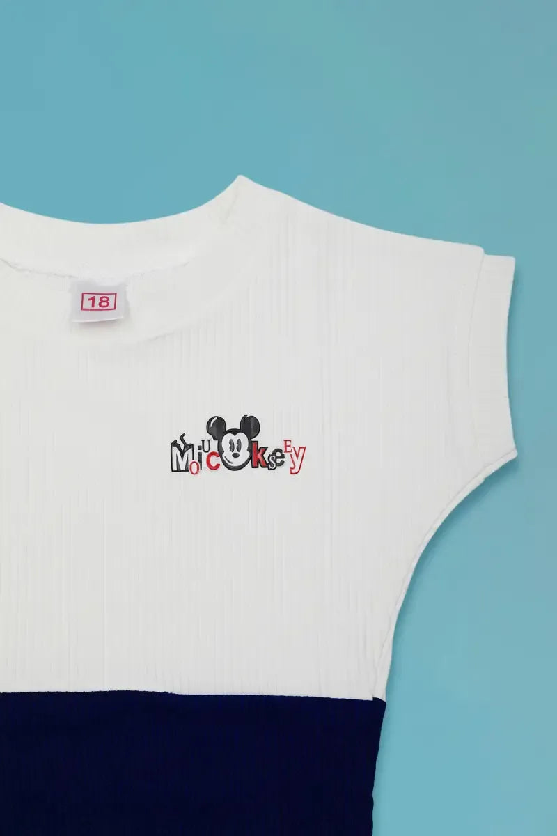 Baby Girl's Corduroy Printed Top - Navy Blue - View 21