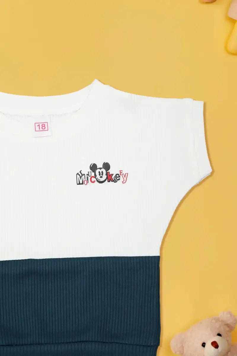 Baby Girl's Corduroy Printed Top - Teal - View 30