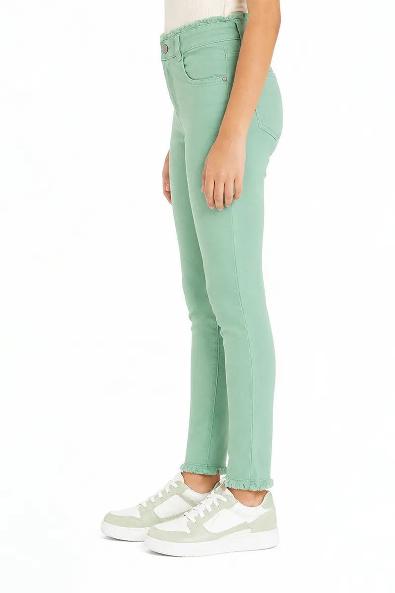 Girl's Denim Solid Stretchable Jeans - Light Grey - View 18