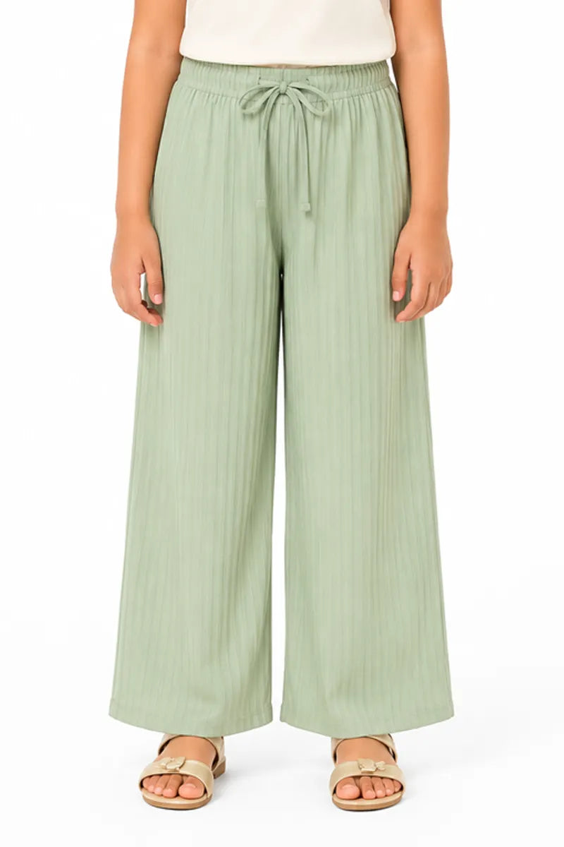 Girl's Lycra Solid Palazzos - Light Grey - View 21