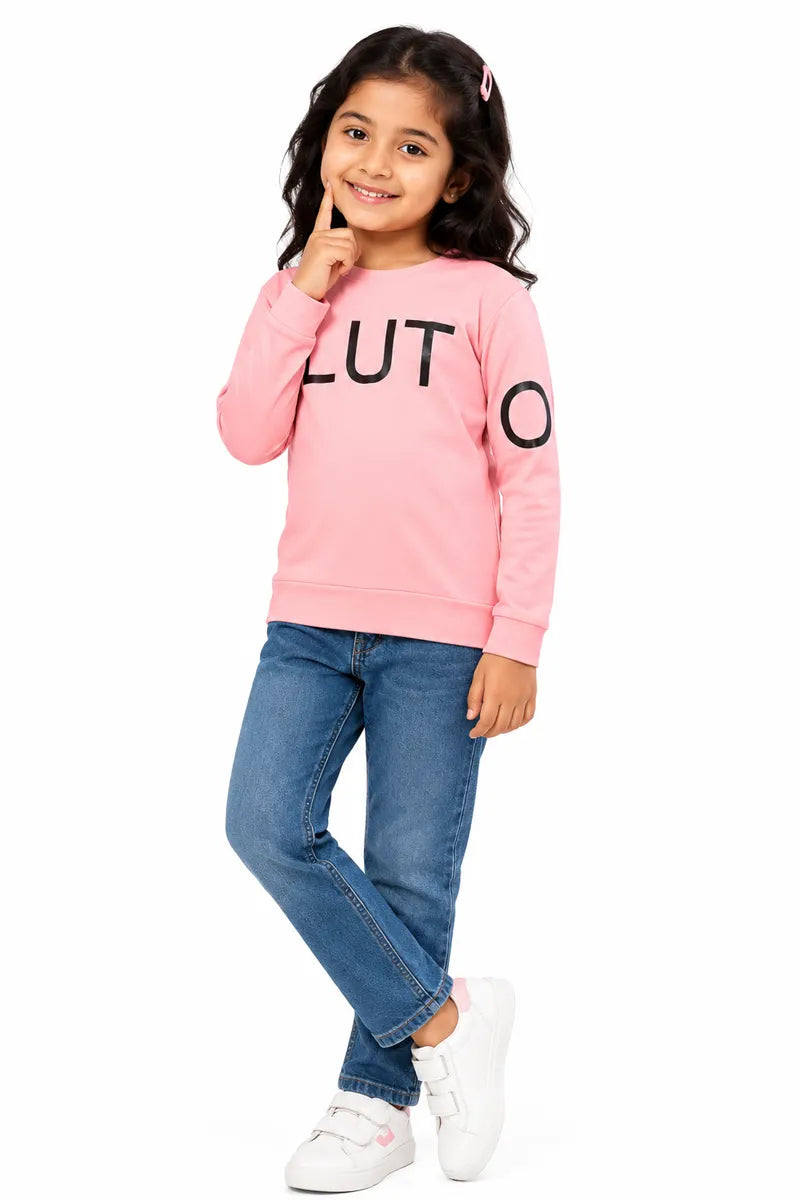 Cotton Blend Printed T-Shirt for Girl - Peach - View 4