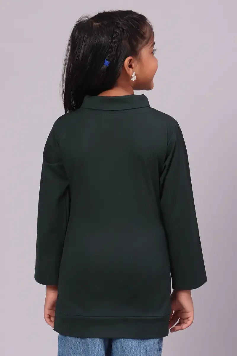 Lycra Solid T-Shirt for Girl - Grey - View 8