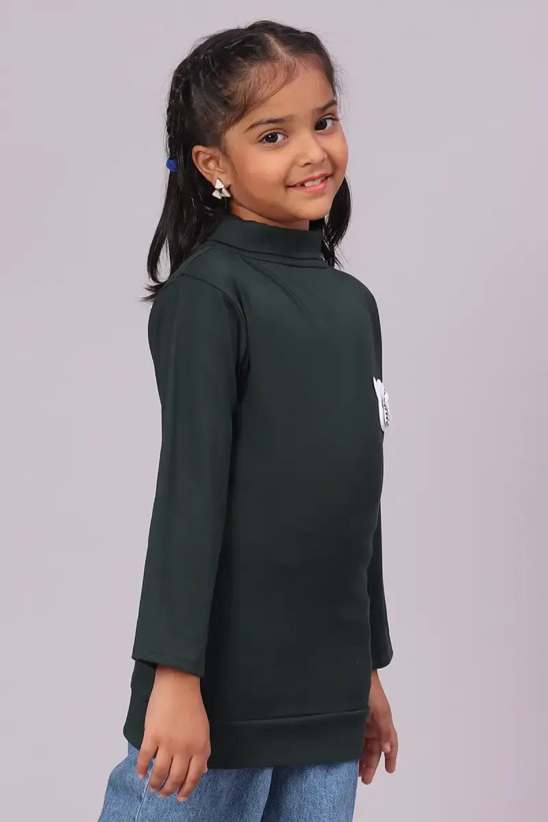 Lycra Solid T-Shirt for Girl - Grey - View 9
