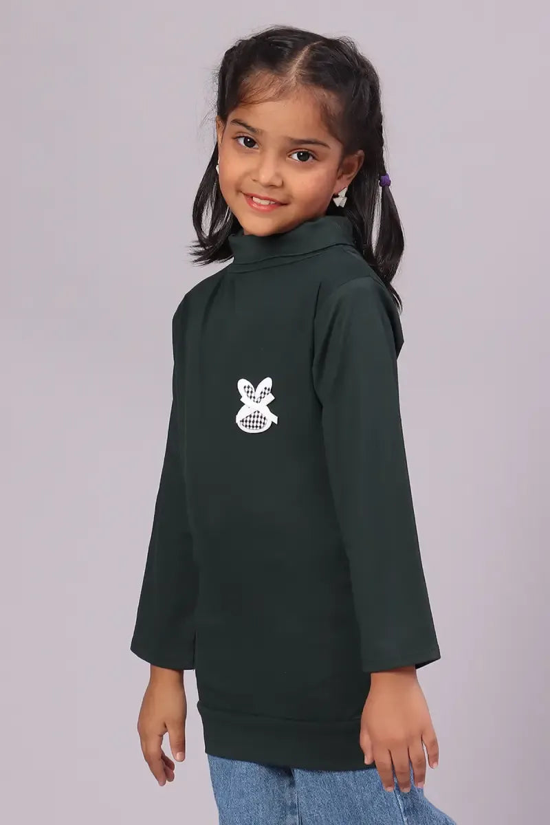 Lycra Solid T-Shirt for Girl - Grey - View 10