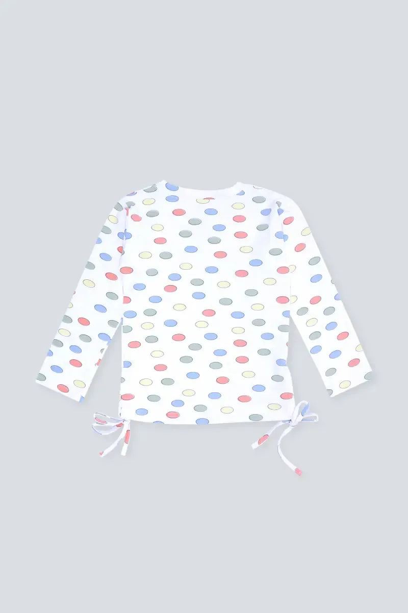 Girl's Lycra Printed Regular Fit T-Shirt - White - View 3