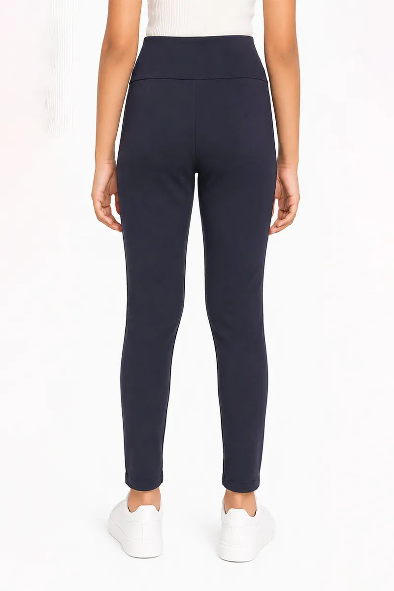 Girl's Cotton Lycra Solid Jeggings - Grey - View 7