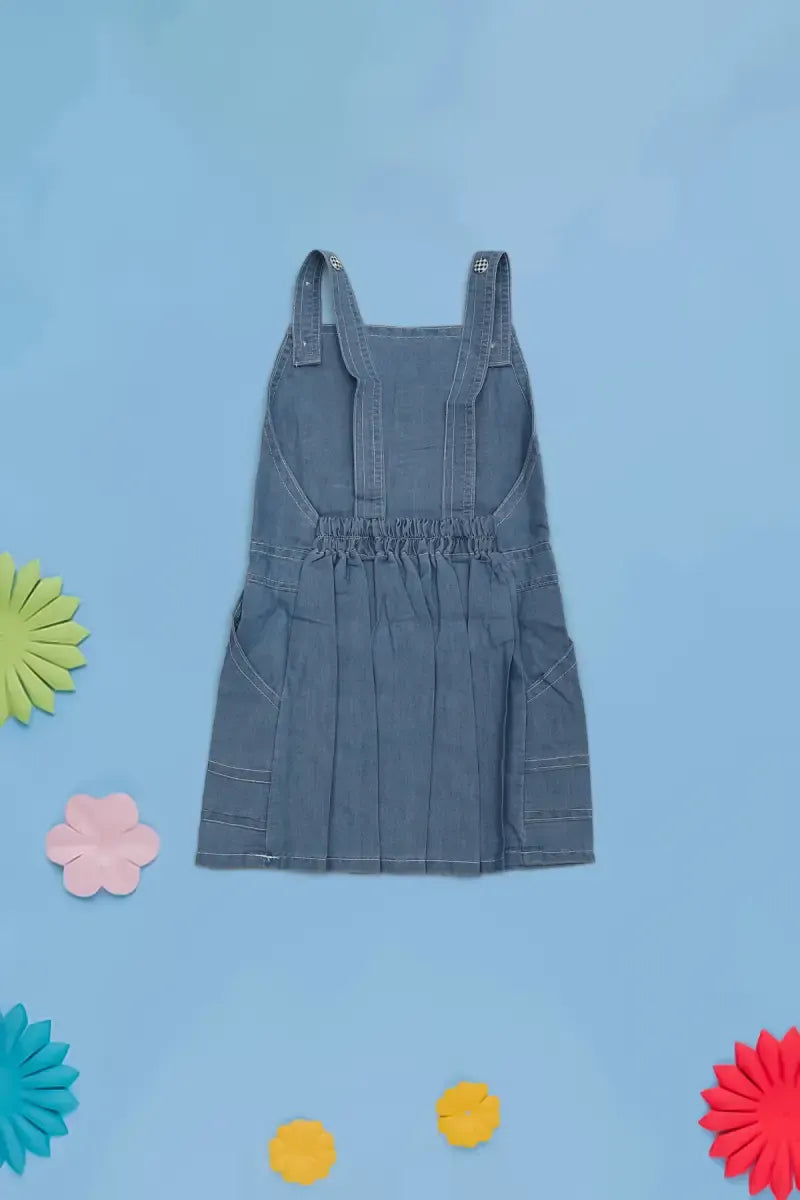 Baby Girl's Solid T-Shirt with Pinafore Set - Blue - View 4