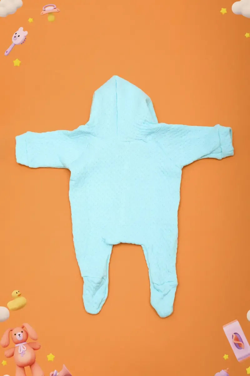 Woolen Sleepsuit for New Born Baby - Blue - View 4