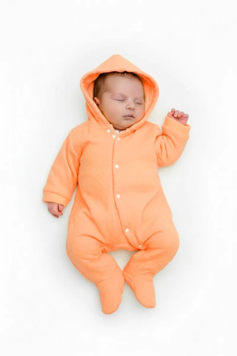 Woolen Sleepsuit for New Born Baby - Orange - View 5