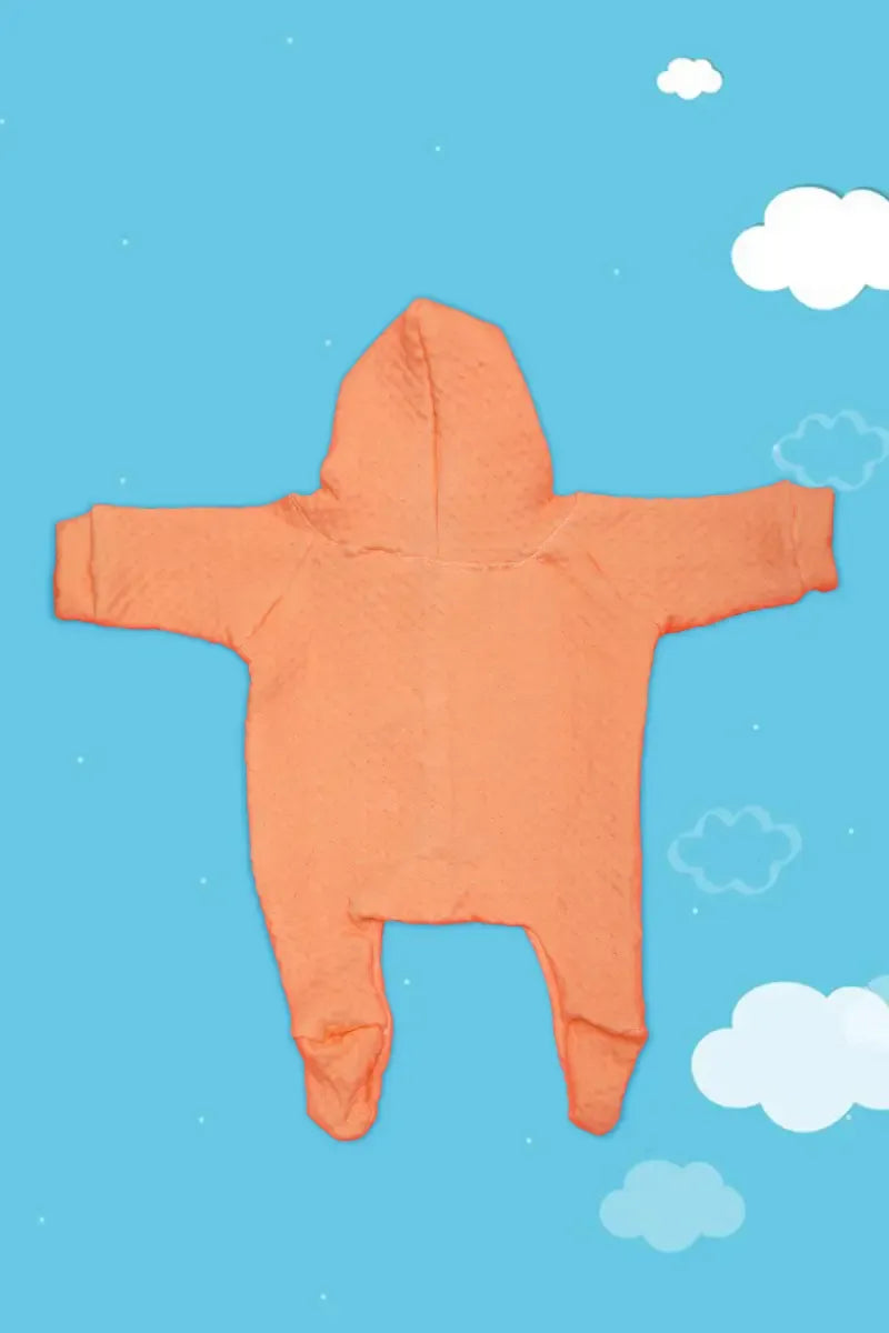 Woolen Sleepsuit for New Born Baby - Orange - View 8