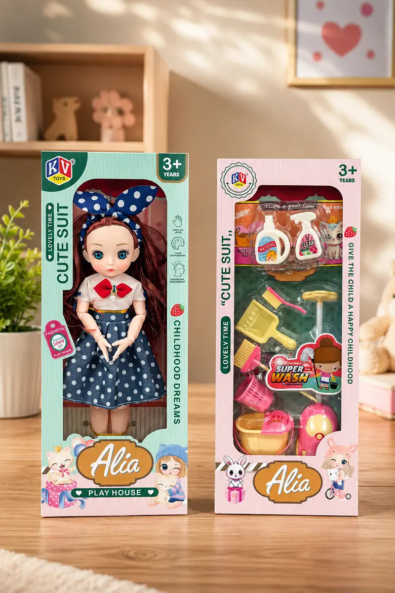 Alia Lovely Time Super Wash Barbie Doll Set