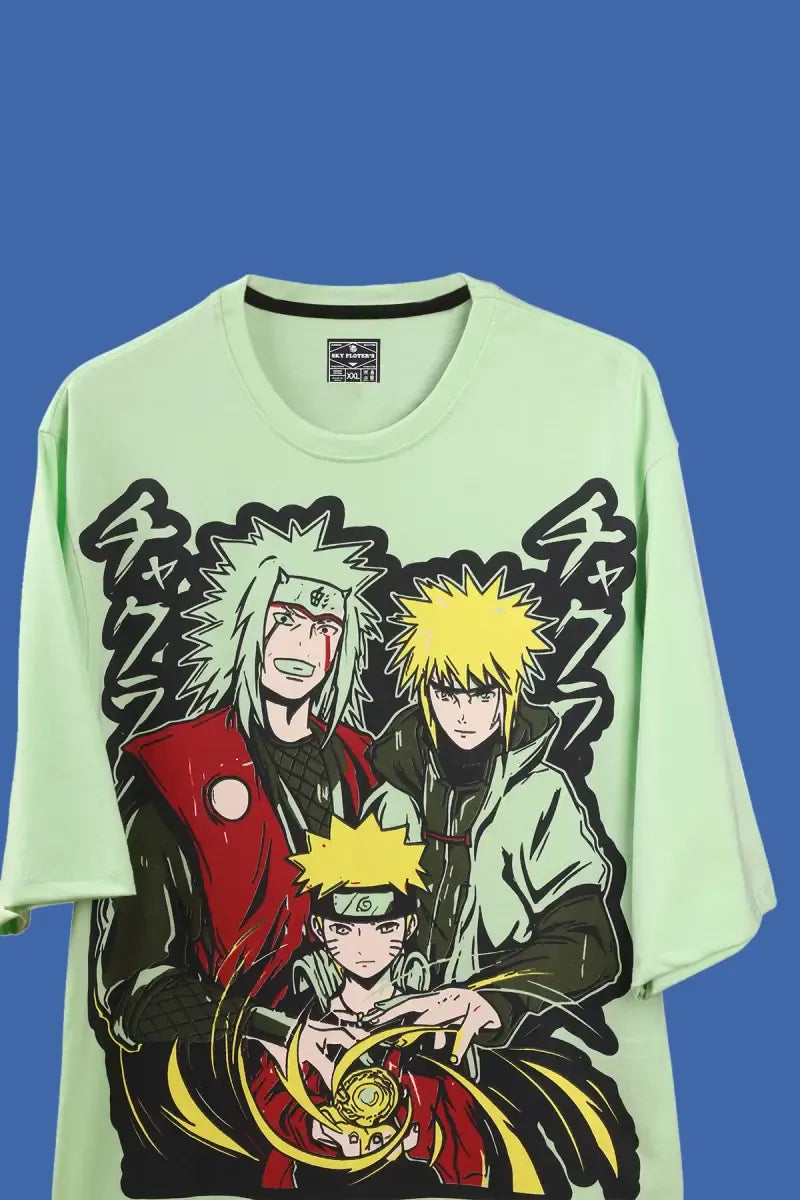 Printed Drop Shoulder T-shirt for Men - Sky Floter's - Green