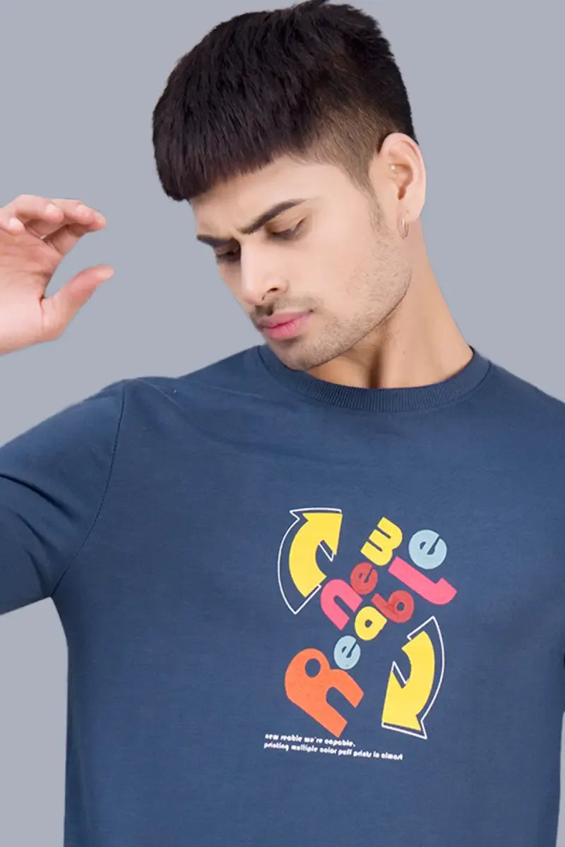 Graphic Printed Sweatshirts for Men - SWAG+ONN (Style cot026838) - Blue