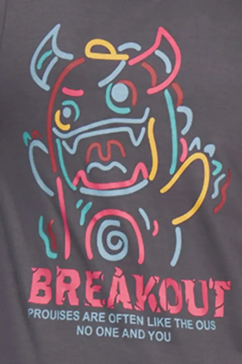 Cotton Blend Printed Sweatshirts for Men - SWAG+ONN (Style cot026839) - Dark Grey