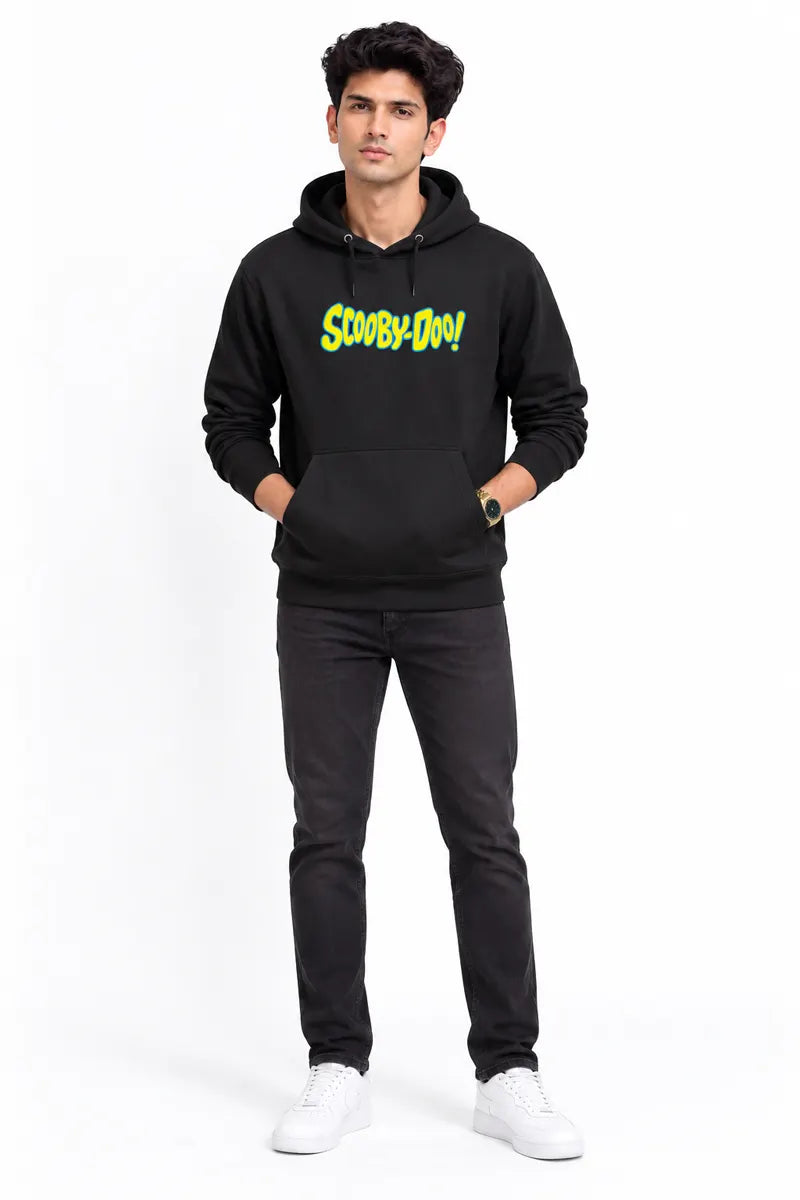Cotton Graphic Print Hoodie for Men - Sky Floter's (Style men026894) - Black