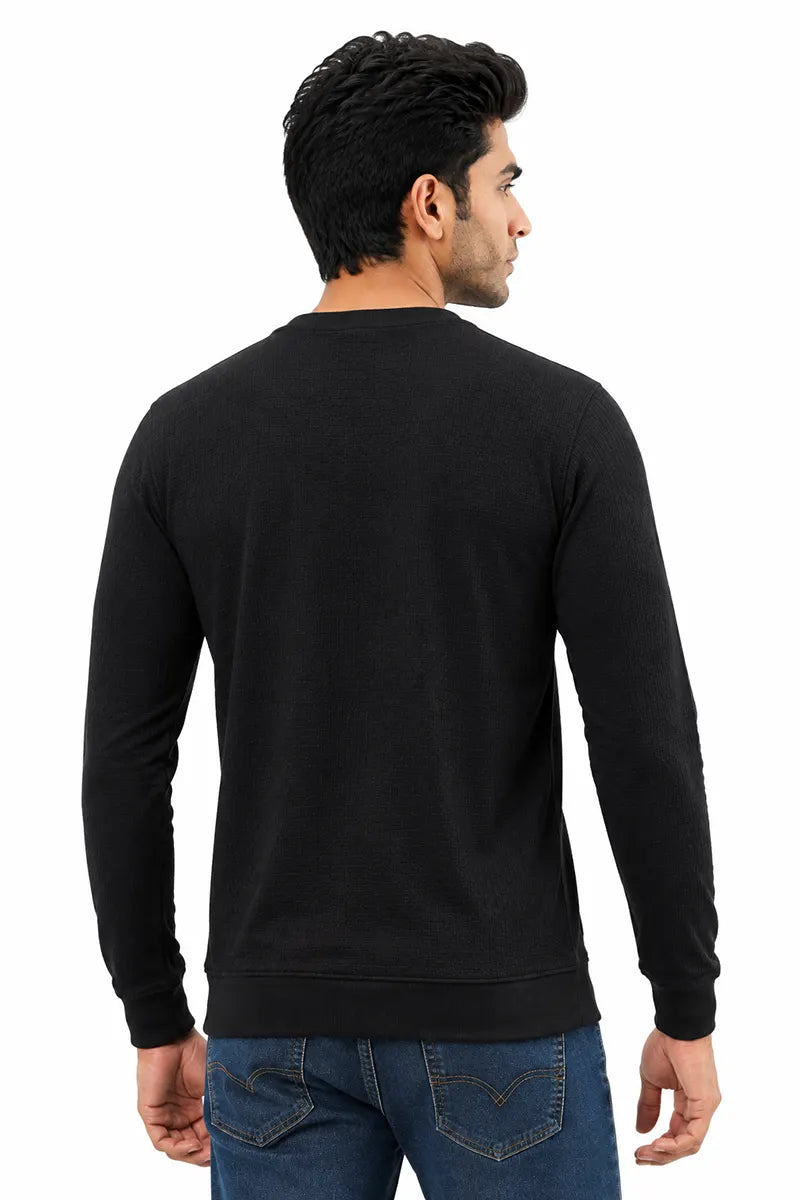 Cotton Blend Self Design Sweatshirts for Men